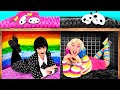 ベッドの下の秘密の部屋と Wednesday Addams | クレイジーチャレンジ Fun Challenge
