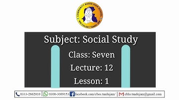 1st Unit 12th Lecture Class 7 Social Studies-AFAQ