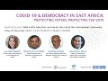 COVID-19 & DEMOCRACY IN EAST AFRICA CONFERENCE: The role of the international community