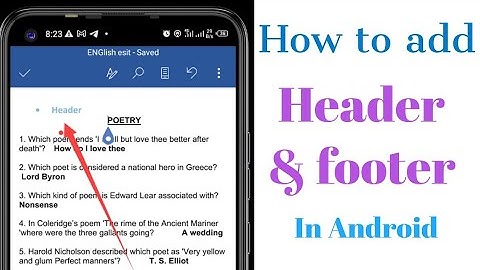 How To Add Header and Footer in MS Word on Android | Insert Header Footer on Word Mobile app