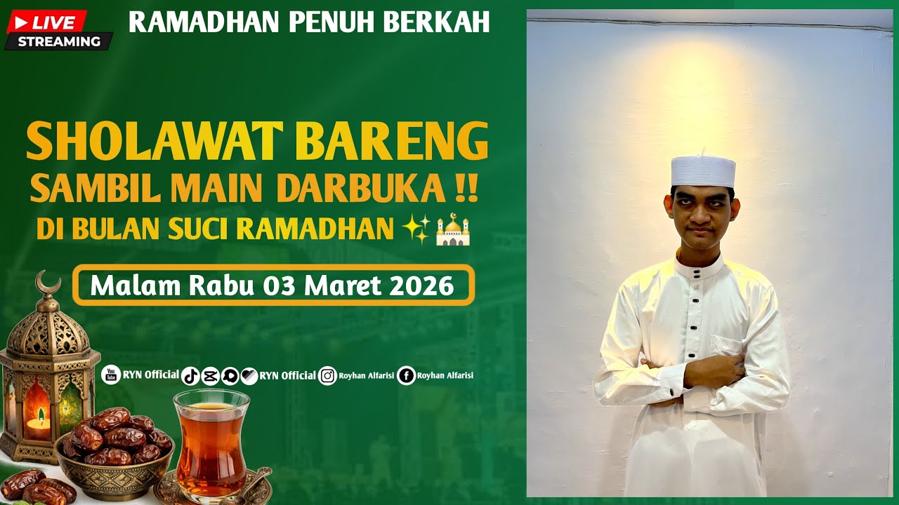 LIVE | SHOLAWAT BARENG !! SAMBIL MAIN DARBUKA DI BULAN RAMADH | 03 MARET 2026 || RYN Official