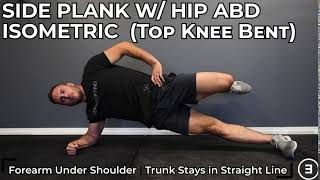 Side Plank with Hip Abduction Isometric (Top Knee Bent)