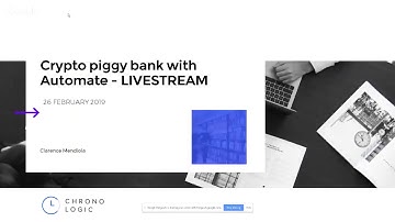 Creating Your Own Crypto Piggy Bank With Automate - LiveStream