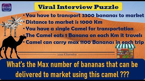 camel and bananas puzzle | Math riddle | interview puzzle | how to solve logical puzzle | Zero Math