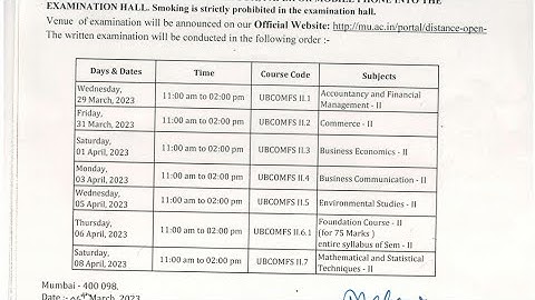 IDOL FYBCOM Sem-2 Time Table released l Fresher & Repeater l Jan & July l Mumbai University l Mukund