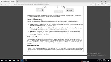 Lecture on Compiler Runtime environment