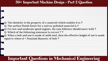 MCQ Questions Machine Design - Part 2 with Answers