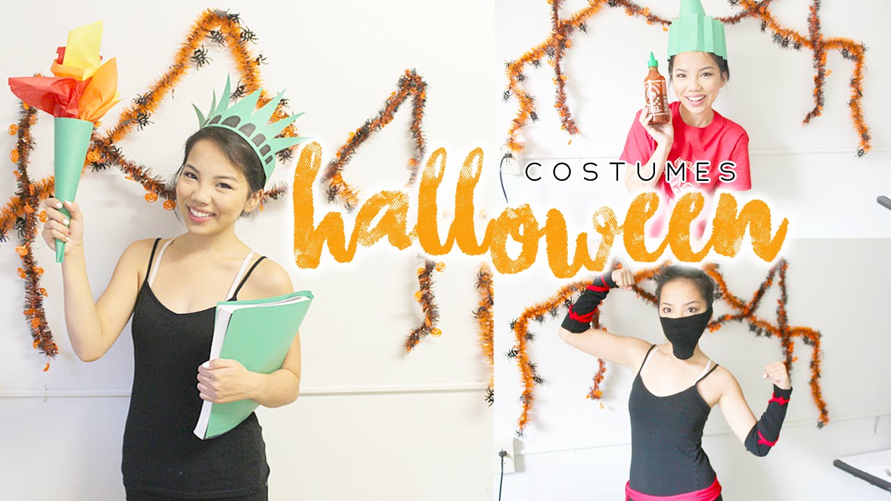 DIY Easy & Last Minute DIY Halloween Costumes! (Statue of Liberty,  Sriracha, & Ninja) 