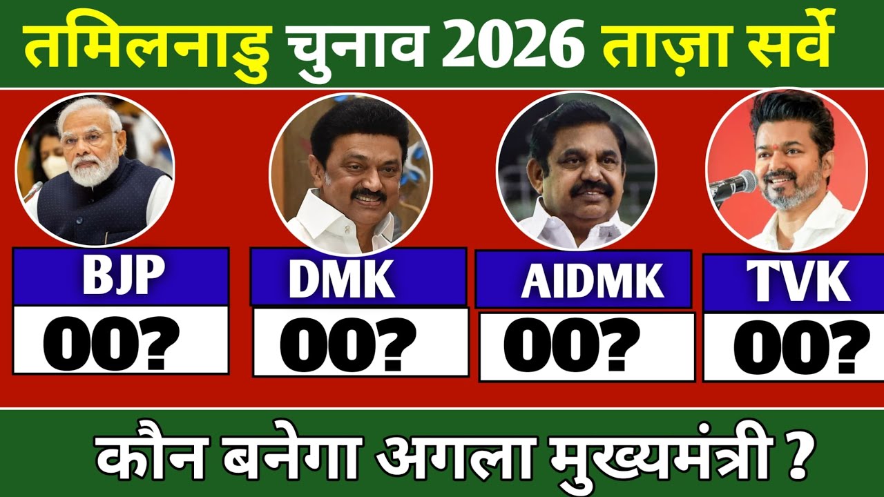 Tamil Nadu Election 2026 🔥 ताज़ा सर्वे | DMK vs AIADMK vs BJP vs TVK ...