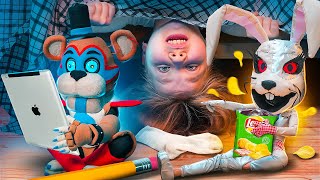 Xenia's childhood fears! Funny moments with Huggy Wuggy and Vanny Fnaf in real life!