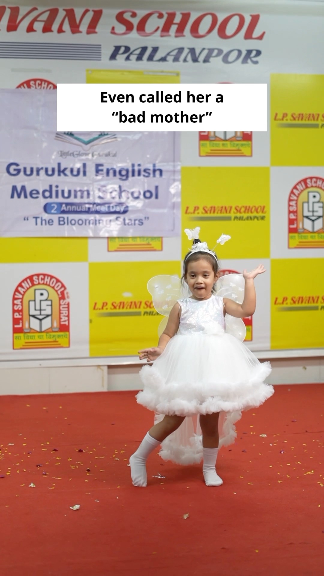 I was emotional look at my little angel ? perform #littleglove Aadya is studying at my school GEMS