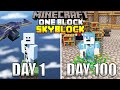 I Spent 100 Days In One Block Minecraft And Here&#39;s What Happened...