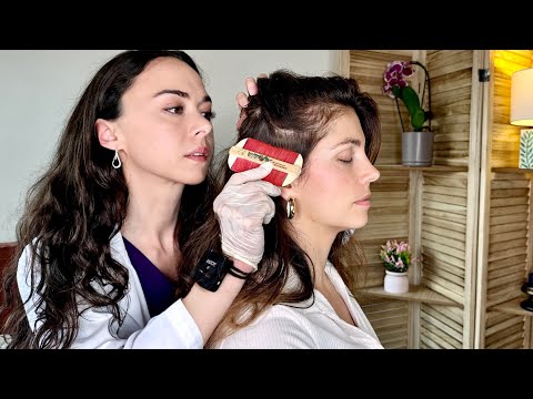 ASMR Intense Scalp Exam+ Hair Triggers, Real Person Medical Tests,Tingly Sharp or Dull,Hair Brushing