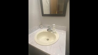 DIY Bathroom Countertop -  Marble Contact Paper