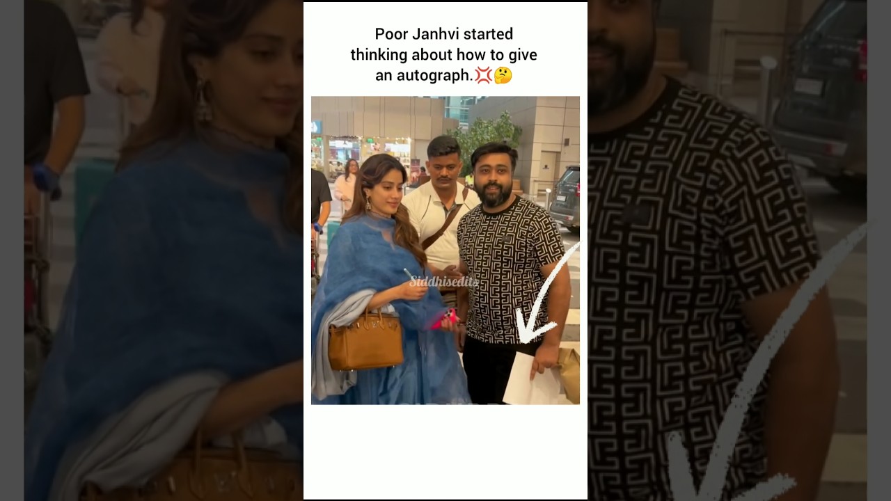 Poor Janhvi is completely focused on autographing.💢🤔
