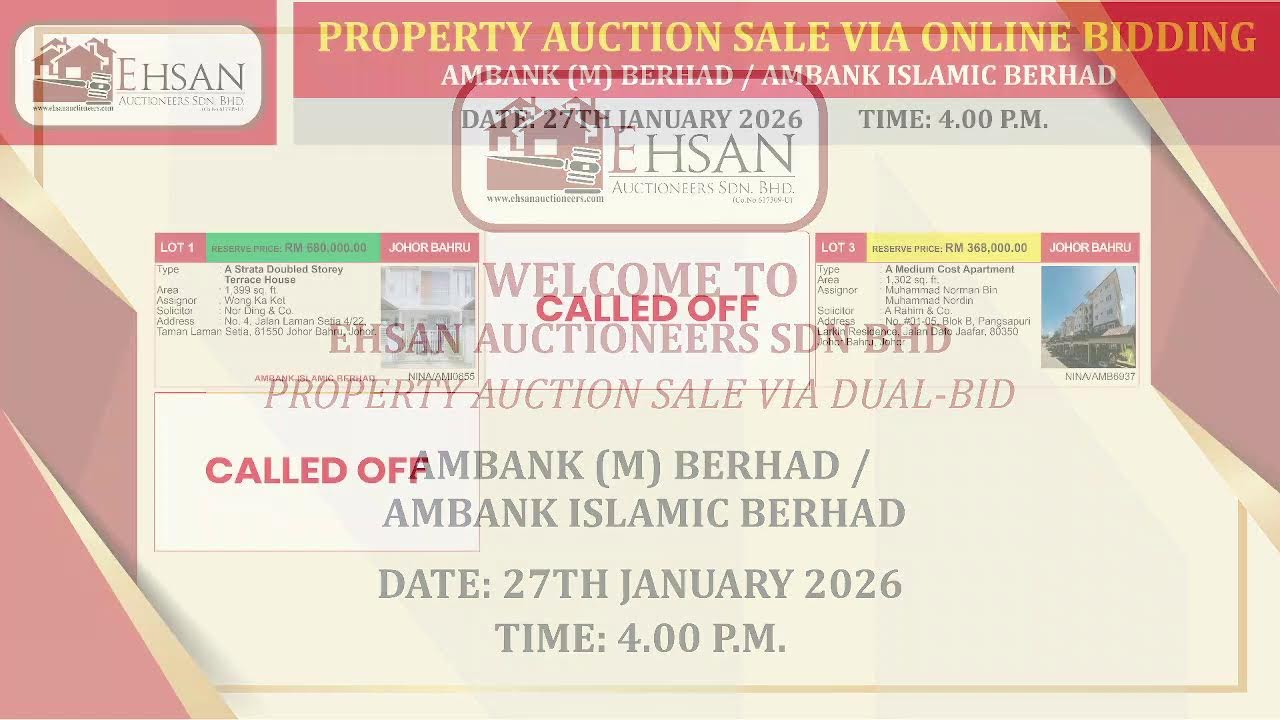PROPERTY AUCTION SALE ONLINE BIDDING AMBANK (M) BERHAD / AMBANK ISLAMIC BERHAD