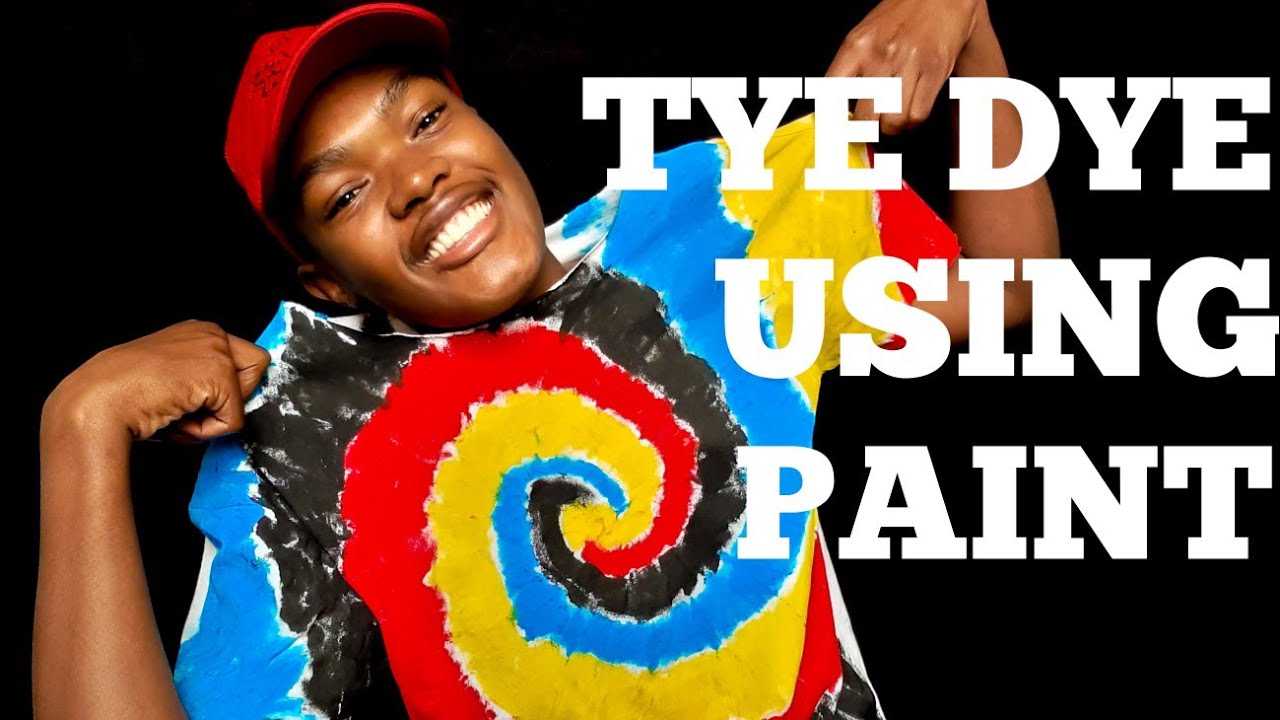 HOW TO TIE DYE USING PAINT//LOCKDOWN TUTORIAL//DIY SHIRT//HOW TO TAI