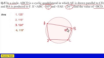 In a circle, ABCD is a cyclic quadrilateral in which AE is drawn parallel to CD, and BA is produced