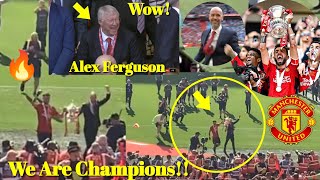 Lovely!❤🤩Bruno Fernandes & Ten Hag Parade FA Cup Trophy + Alex Ferguson Reaction | Manchester United