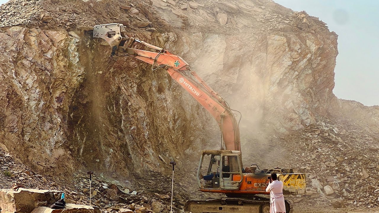 Massive Excavator Destroys Huge Mountain Rocks | Heavy Equipment Extreme Operator Skills! 