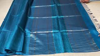 Pure Tussar Silk Plain Saree, With Border , Running Plain Blouse .