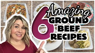 6 AMAZING Ground Beef recipes YOU will WANT on REPEAT!| Quick & Easy Dinner Ideas image