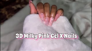 3D Pink Gel X Nails | Stay Distracted With Me