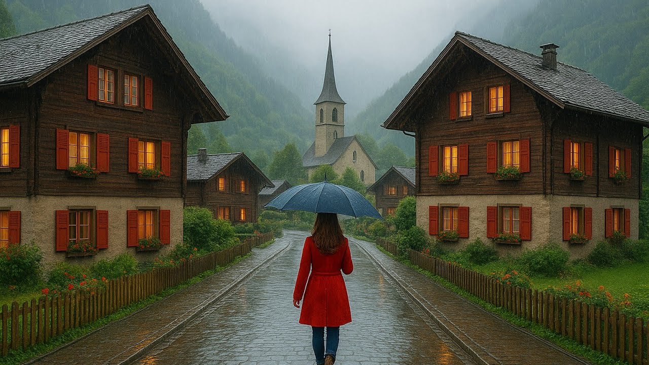 Heavy Rain Walking Tour in beautiful Japanese Rural Village | Nagano ...