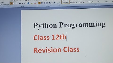 Python Programming | Class 12th Computer Science