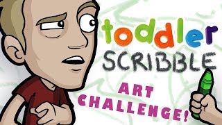 TODDLER SCRIBBLE Art Challenge! - Feat. Mini Jazza