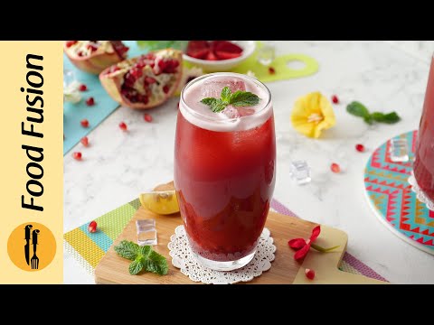 Antioxidant Pomegranate & Strawberry Iced Green Tea Recipe By Food Fusion