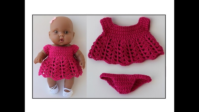 Vestido de crochê para boneca baby alive 