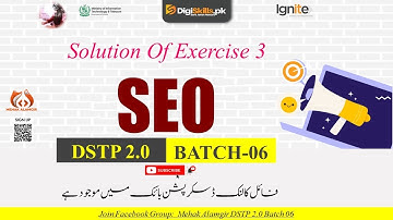 seo exercise 3 batch 6 | dstp 2.0 batch 06 seo exercise 3 solution