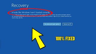 recovery it looks like windows didn't load correctly windows 11 / 10 - how to fix it ✔️