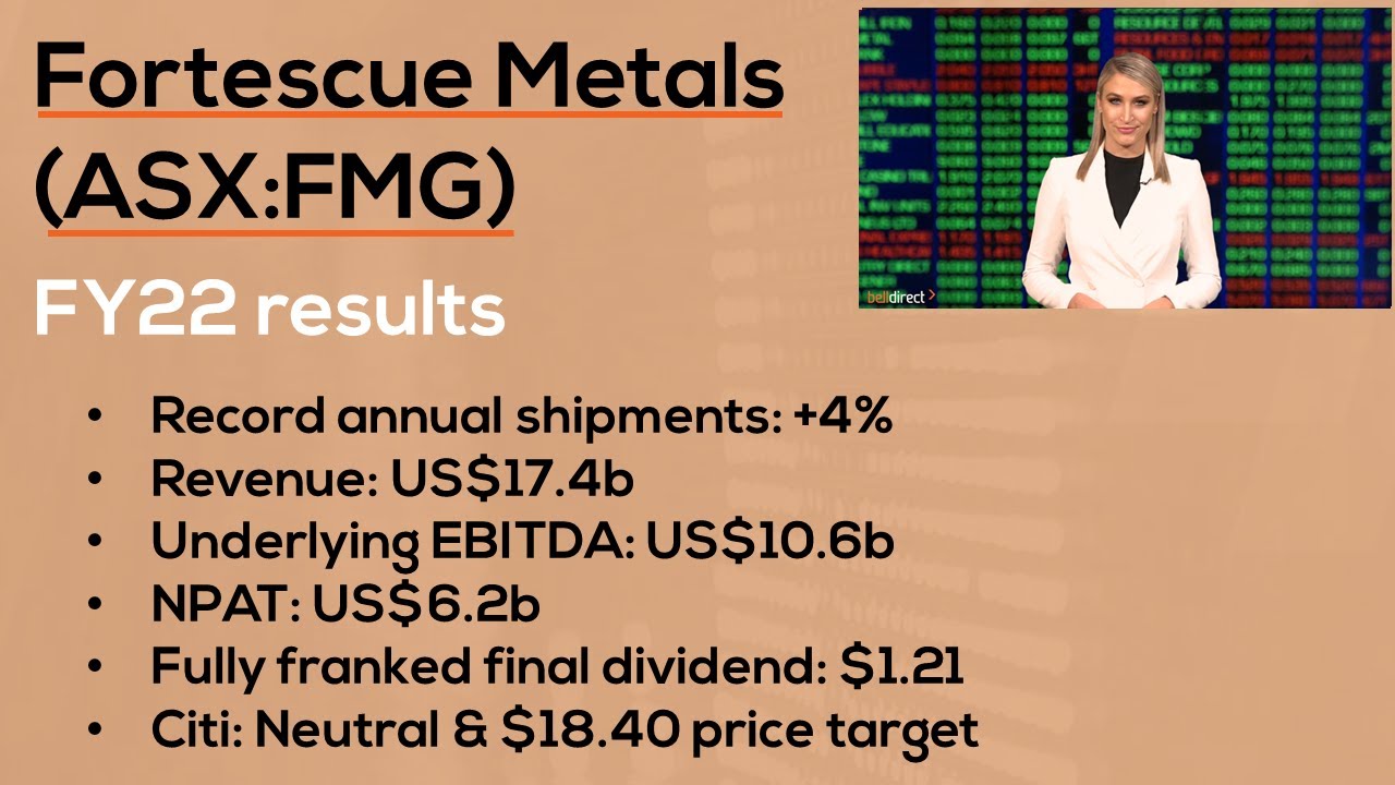 FMG Shares Slide On FY22 Results Decline Fortescue Metals ASX FMG FMG Shares Slide On FY22 Results Decline Fortescue Metals ASX FMG