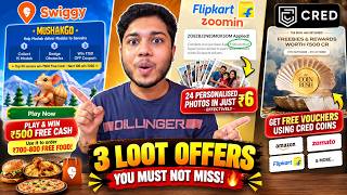 3 Loot Offers 🔥 Swiggy Ganpati Offer ₹500 Free Cash | Order 24 Zoomin Photos in ₹6 | CRED Coins Rush screenshot 3