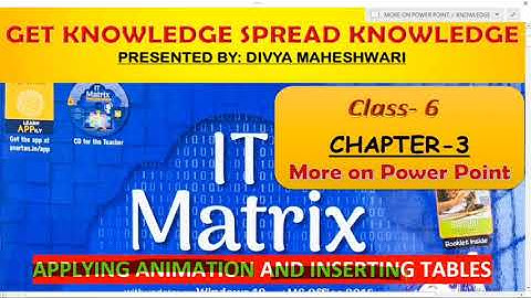 IT MATRIX CLASS-6 CH-3 PART-2 MORE ON POWER POINT@GetKnowledge Spread Knowledge