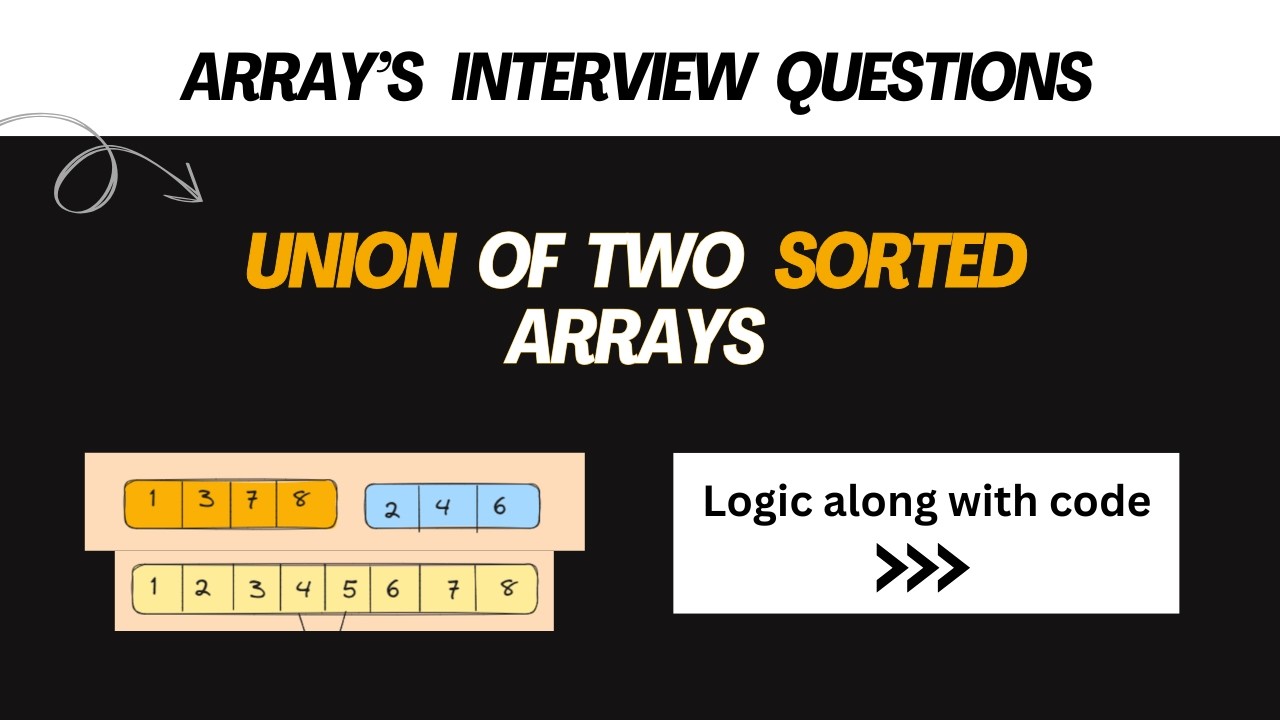 Union of Two Sorted Arrays | DSA Problem | Easy Explanation - YouTube