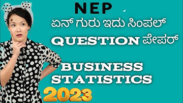 2023 Business statistics Bcom 3rd Sem Question Paper NEP 2023 Karnataka || Bcom University CBCS NEP