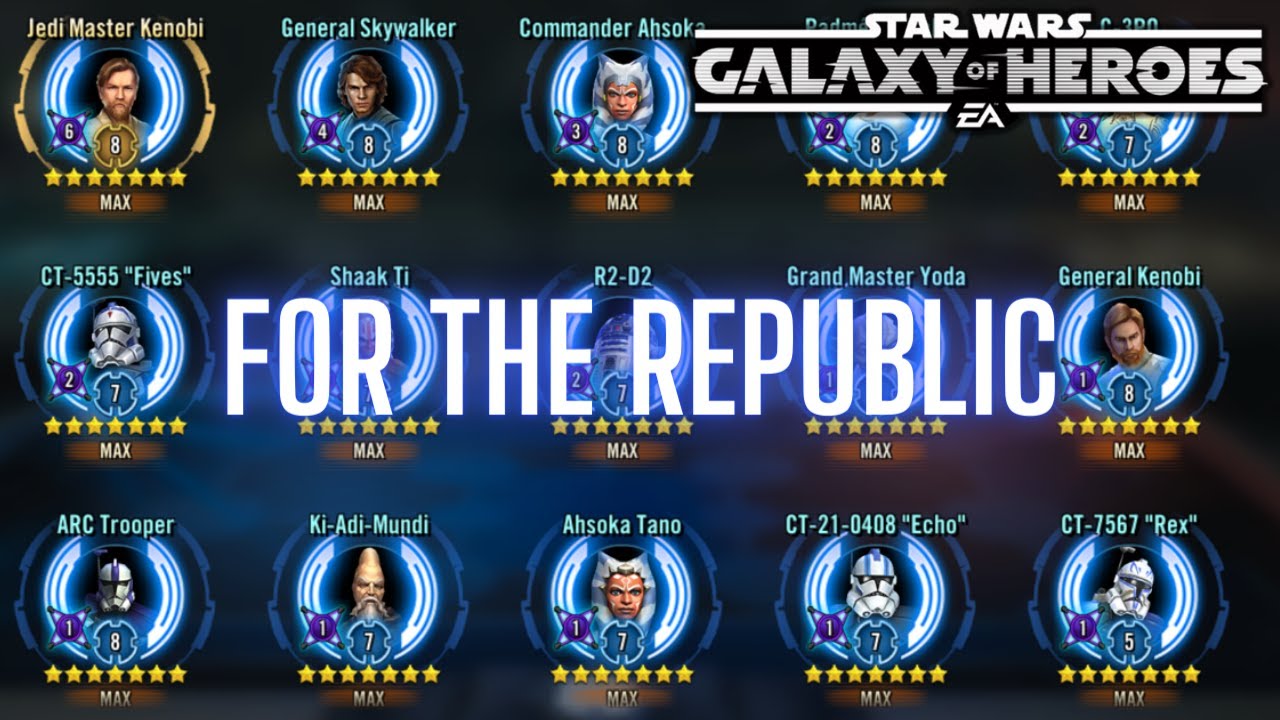 Entire Galactic Republic Faction Ranked from Best to Worst SWGOH Tier