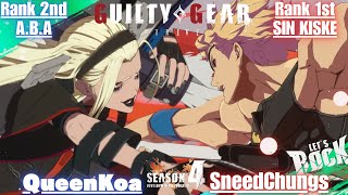 GGST➤Rank 2nd A.B.A / アバ [ QueenKoa ]  vs Rank 1st SIN / シン [ SneedChungs ] Guilty Gear
