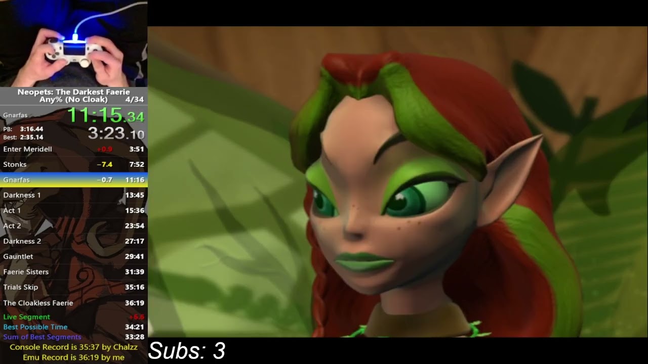 Neopets: The Darkest Faerie Any% (No Cloak) Speedrun in 