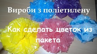 Вироби з поліетилену / Как сделать цветок из пакета. Мужчинам на заметку