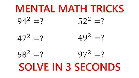 Mental Math Tricks for Finding Squares of Numbers in the 50s, 40s and 90s. GRE. GMAT. SAT.