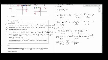 MAT 201 Calc I Section 2.3 Evaluating Limits Algebraically