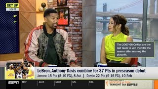ESPN GET UP | Jalen Rose: LeBron, Anthony Davis combine for 37 Pts in preseason debut