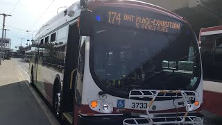 TTC Southbound Ride video on 3733 on route 174 Ontario Place- Exhibition Loop
