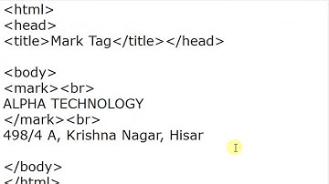 Mark tag in HTML in Hindi || By : Anu Monga