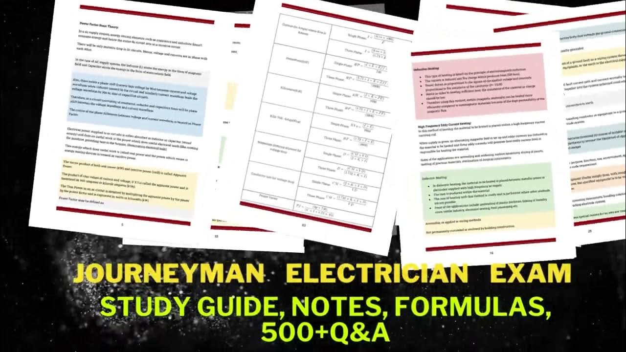 JOURNEYMAN Electrician Exam Study Guide, Notes, Formulas and 500 Q&A