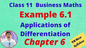 11 Business Maths Applications of Differentiation Example 6.1 Chapter 6 AlexMaths